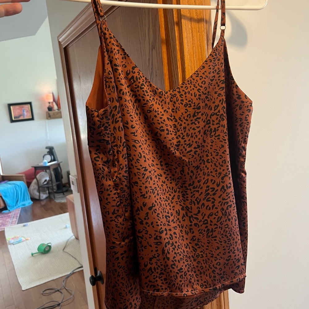 Leopard Print Brown Cami Top